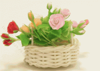 (image for) Miniature Basket of Roses