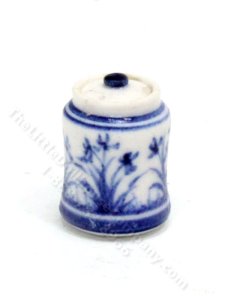(image for) Vintage Miniature Flower Motif Clay Jar by J Clark