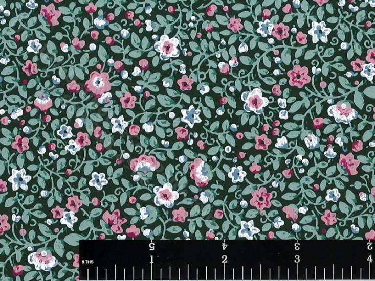 Pink Flower Vines Miniature Wallpaper for Dollhouses [TLDC WAL0306