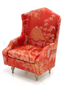 (image for) Vintage Miniature Red Armchair for Dollhouses