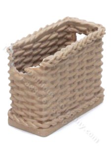 (image for) As-Is Miniature Tall Square Wicker Basket for Dollhouses