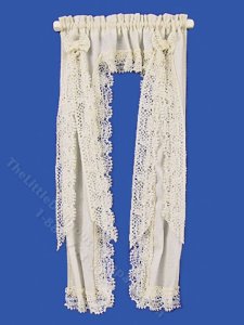 (image for) Miniature Victorian Priscilla Curtains for Dollhouses - Ecru