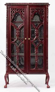 (image for) Walnut China/Curio Cabinet for Dollhouse