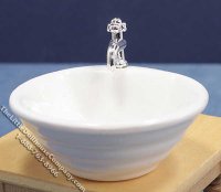(image for) Miniature Round Bathroom Sink for Dollhouses