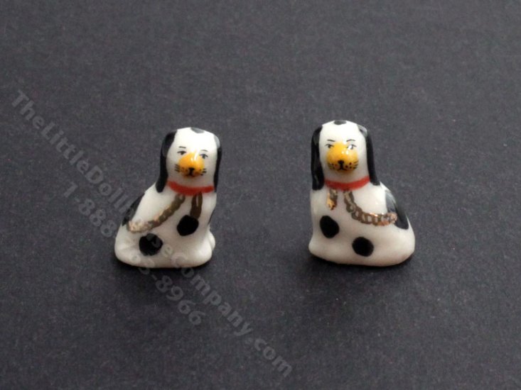 (image for) Miniature Staffordshire Dog Figurines for Dollhouses