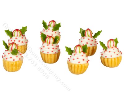 (image for) Miniature Christmas Cupcakes for Dollhouses (7pcs)