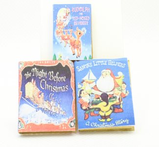 (image for) Miniature Christmas books, Set of 3.