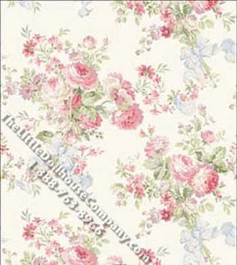 (image for) Pink Rose Floral Pattern Miniature Wallpaper for Dollhouses