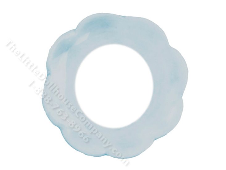 (image for) Miniature Scalloped Plate with Blue Edge