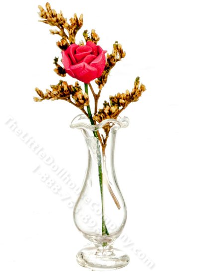 (image for) Miniature Rose in a Vase for Dollhouses