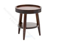 (image for) Miniature Round Side Table for Dollhouses - Walnut