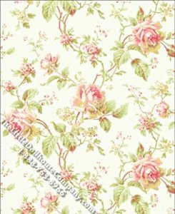 (image for) Pink Emma Rose Pattern Miniature Wallpaper for Dollhouses