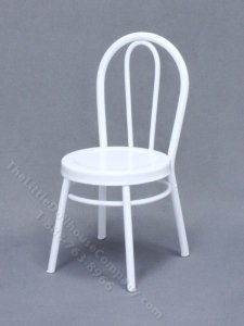 (image for) Miniature White Metal Patio Chair for Dollhouses