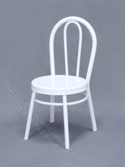 (image for) Miniature White Metal Patio Chair for Dollhouses