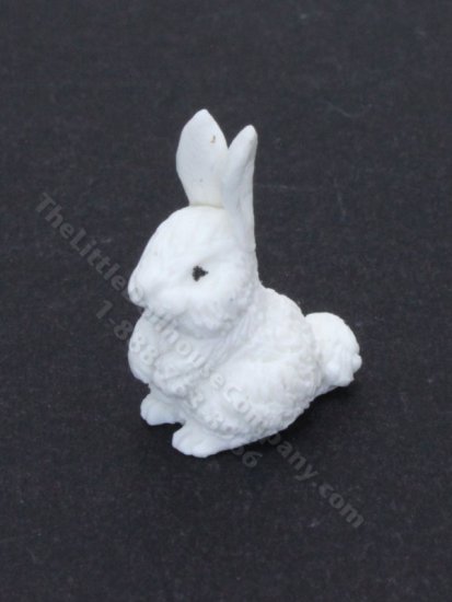 (image for) Miniature White Long Eared Rabbit w/Ears Up for Dollhouses