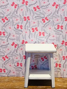 (image for) Dollhouse Scale Model Wallpaper -Red and Gray Wildgrass- 3pc Set