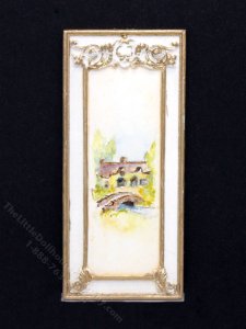 (image for) Dollhouse Scale Model Hand Painted Wall Panel - Cottage