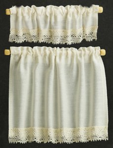 (image for) Miniature Off-White Cottage Style Curtains Set
