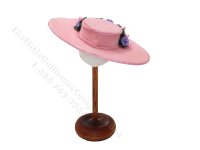 (image for) Vintage Miniature Lady's Pink Wide Brimmed Hat for Dollhouses