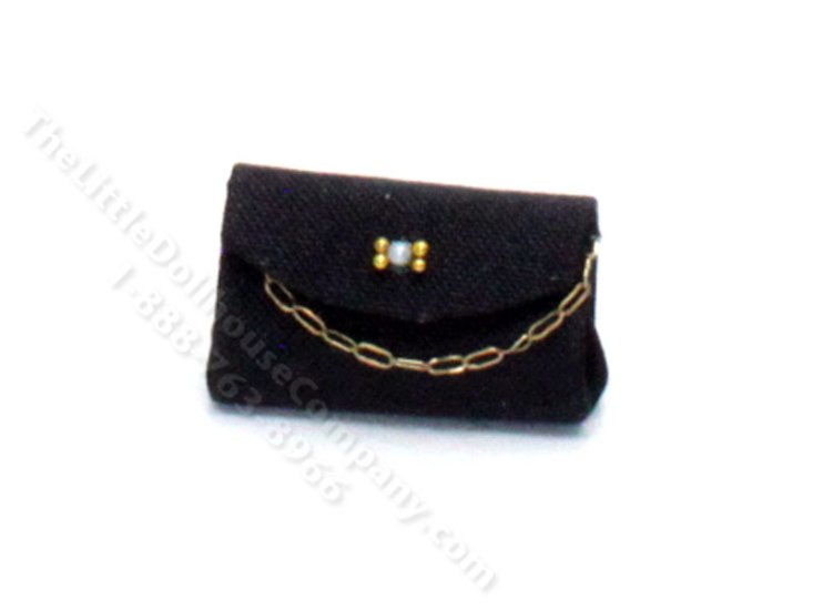 (image for) Miniature Handmade Black Handbag for Dollhouses