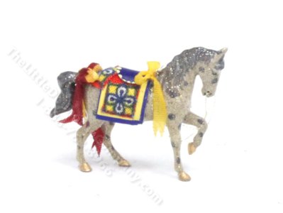 (image for) Miniature Spotted Parade Horse for Dollhouses