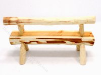 (image for) Miniature Rustic Wooden Park Bench for Dollhouses
