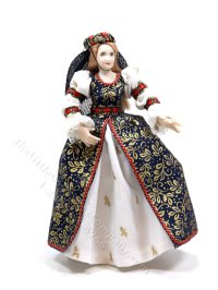 (image for) Miniature Handcrafted Vintage Medieval Woman with Black Veil