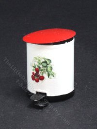 (image for) Dollhouse Miniature Garbage Can with Lid and Decal