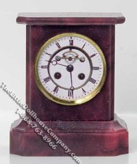 (image for) Miniature Mahogany Mantle Clock for Dollhouses