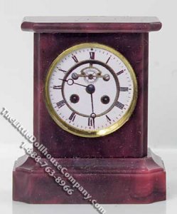 (image for) Miniature Mahogany Mantle Clock for Dollhouses
