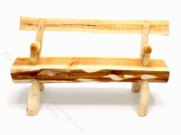 (image for) Miniature Rustic Wooden Park Bench for Dollhouses