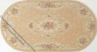 (image for) Dollhouse Scale Model Oval Tan & Orange Rug
