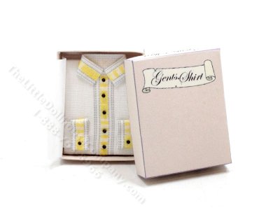 (image for) Miniature White and Yellow Dress Shirt for Dollhouses