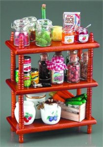 (image for) Dollhouse Scale Model Cellar Rack with Food