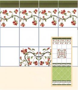 (image for) Dollhouse Scale Model Mediterranean Wall Tiles