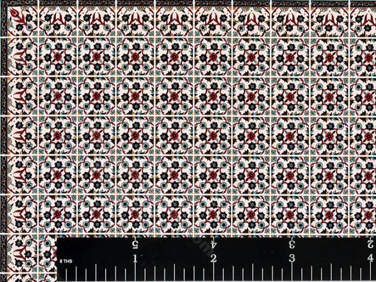 (image for) Floral Tile Pattern Miniature Wallpaper for Dollhouses
