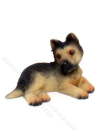(image for) Miniature Laying German Shepherd Dog Figurine for Dollhouses