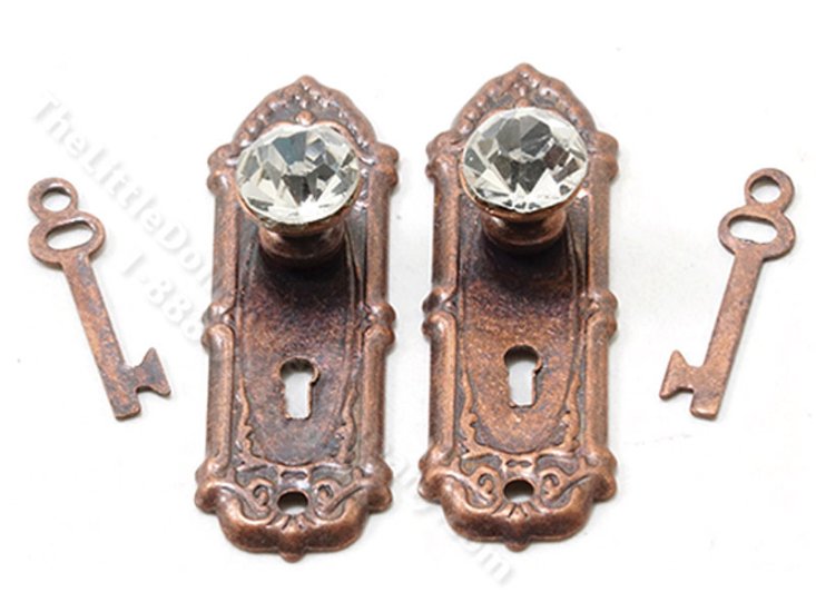 (image for) Oil-Rubbed Bronze Crystal Opryland Handle for Dollhouses (2/pk)