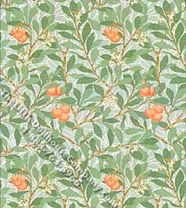 (image for) Leaves& Orange Fruit Pattern Miniature Wallpaper for Dollhouses