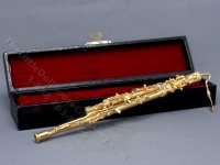 (image for) Miniature Brass Contrabassoon with Case for Dollhouses