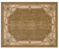 (image for) Miniature Small Scale Rug with Cheetah Print in Hexagonal Frame