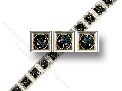 (image for) 1:24 Scale Dollhouse Faux Marble Wallpaper Border