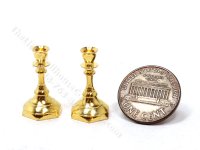 (image for) Miniature Brass Candlesticks with Hexagon Base