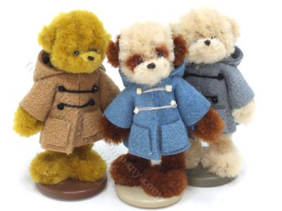 (image for) Miniature Standing Teddy Bear in Duffle Coat by Sue Wilkes