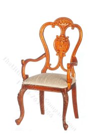Miniature American Victorian Carver Chair - Walnut (image for) Miniature American Victorian Carver Chair - Walnut