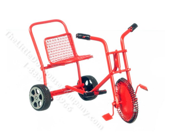 (image for) Miniature Red Wire Pedal Car for Dollhouses