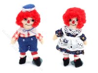 (image for) Miniature 3" Raggedy Ann & Andy Dolls