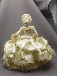 (image for) Miniature Handcrafted Vintage Rococo Lady in White and Gold