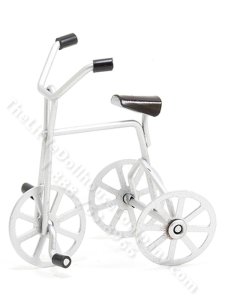 (image for) Miniature Silver Tricycle for Dollhouses