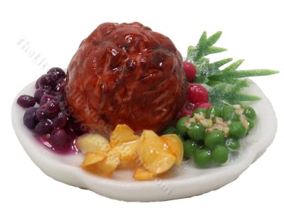 (image for) Miniature Roast Beef Platter for Dollhouses